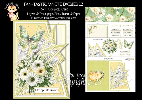 Fan-tastic White Daisies 12 5x7