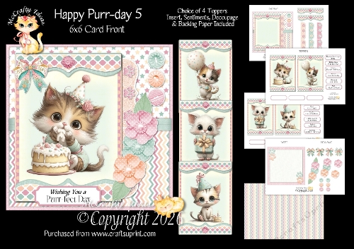 Happy Purr-day 5 6x6