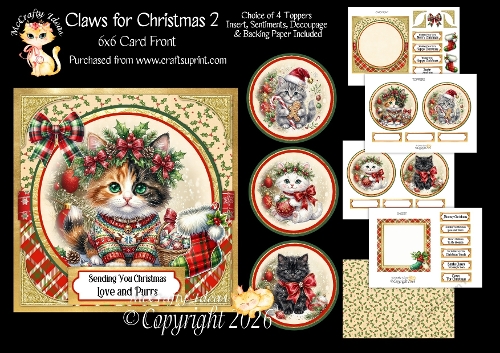 Claws for Christmas 2 6x6