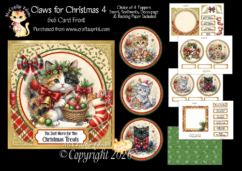 Claws for Christmas 4 6x6