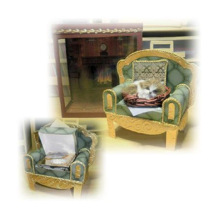 3D Armchair with Secret Hidden Mini Concertina Card