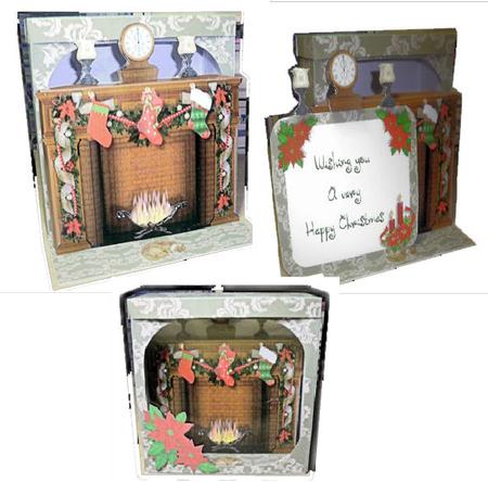 3D Festive Fireplace with Secret Greeting Card