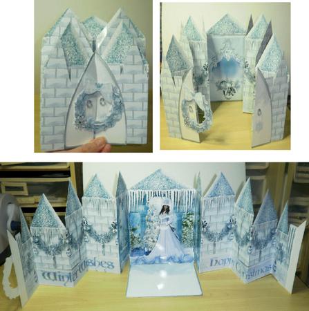 Ice Castle Gatefold Double Cascade Popup Card