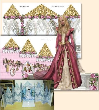 Rosebud Castle Gatefold Double Cascade Popup Card