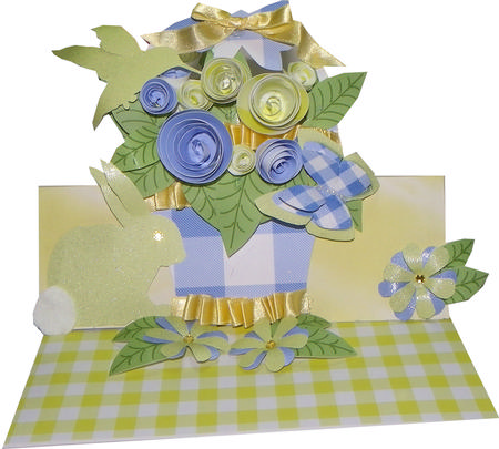 Country Gingham 3D Spiral Roses - Card Kit 2