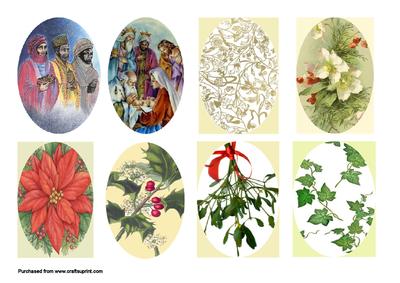 Christmas Cameo Toppers Sheet #4