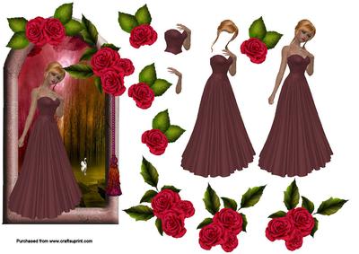 Lady Rosalie Decoupage Sheet