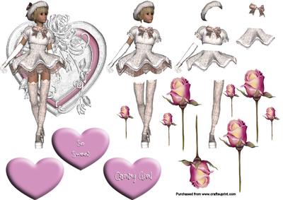 Candy Girl Decoupage Sheet