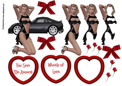 Wheels of Love Decoupage Sheet
