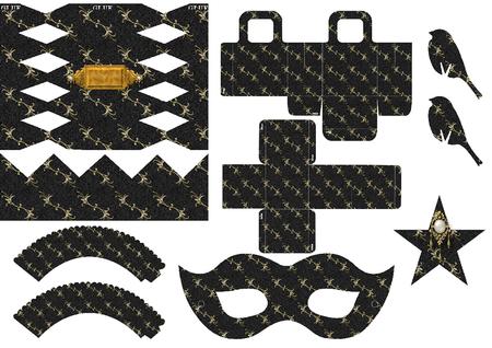 Black Velvet Christmas Party Accessories Kit