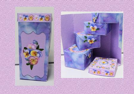 Pansy Bouquet Treasure Tower Box