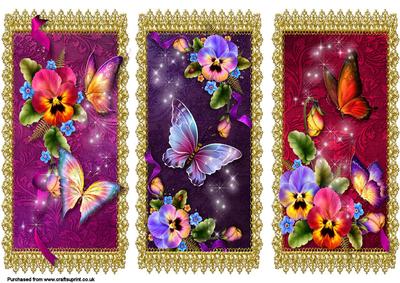 Butterfly Kisses Floral Panel Toppers #1