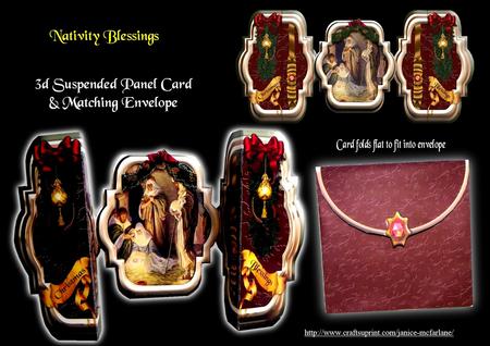 Nativity Blessings 3D Suspended Panel Card