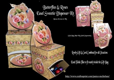 Butterflies & Roses Easel Sweetie Dispenser Kit