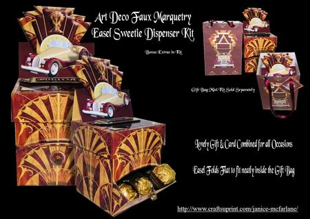 Art Deco Faux Marquetry Easel Sweetie Dispenser Kit