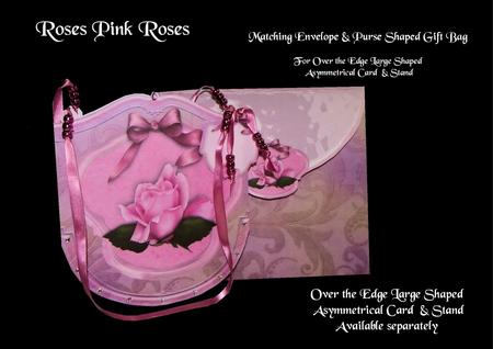 Roses Pink Roses Envelope and Gift Bag Kit