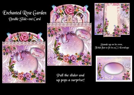 Enchanted Rose Garden Double Slide-out Card