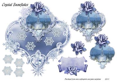 Crystal Snowflakes Large 3D Topper Sheet