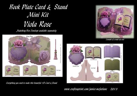 Viola Rose Book Plate Card & Stand Mini Kit