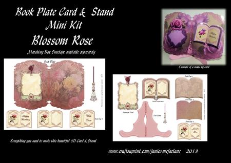 Blossom Rose Book Plate Card & Stand Mini Kit