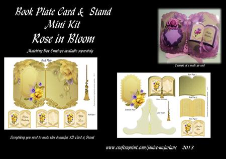 Rose in Bloom Book Plate Card & Stand Mini Kit