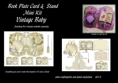 Vintage Baby Book Plate Card & Stand Mini Kit
