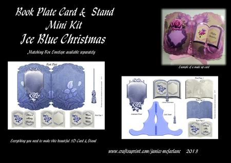 Ice Blue Christmas Book Plate Card & Stand Mini Kit