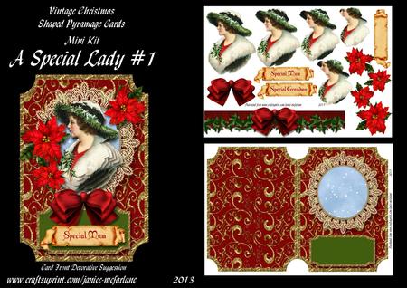A Special Lady #1 Vintage Christmas Pyramage Shaped Card