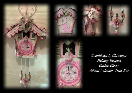Holiday Bouquet Cuckoo Clock/ Advent Calendar Treat Box