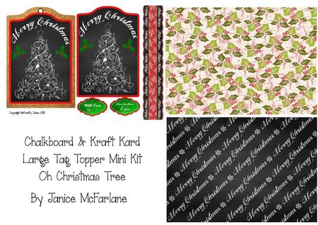 Oh Christmas Tree Chalkboard Large Tag Topper Mini Kit