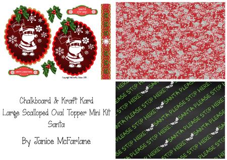 Santa! Chalkboard Large Scalloped Topper Mini Kit