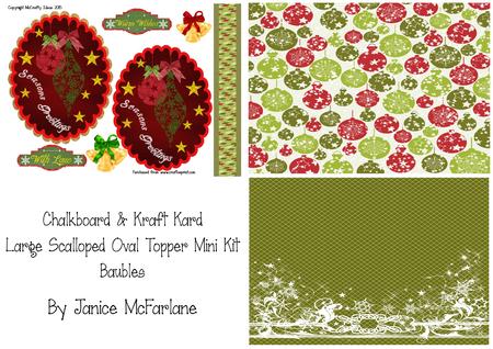 Baubles Chalkboard Large Scalloped Topper Mini Kit