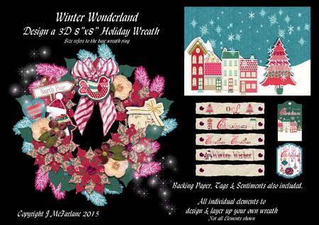 Winter Wonderland Design a 3D 8" x 8" Wreath