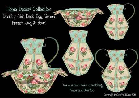 Shabby Chic French Jug/vase/urn & Bowl Kit