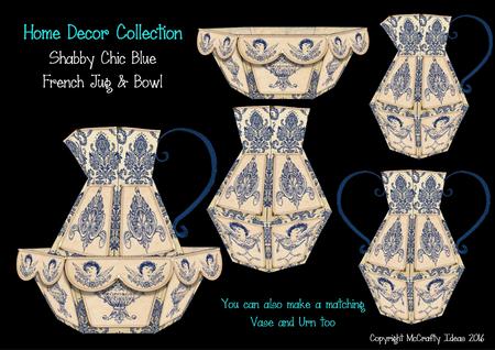 Shabby Chic French Jug/vase/urn & Bowl Kit