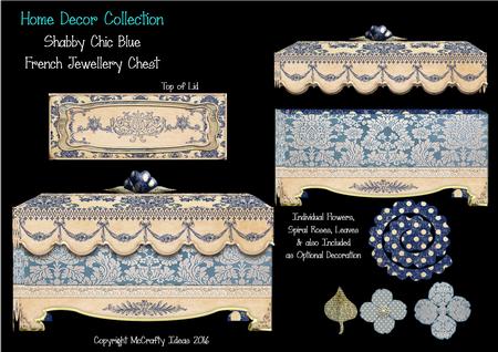 Shabby Chic French Jewellery Chest - Blue