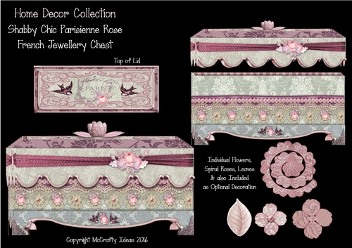 Shabby Chic French Jewellery Chest - Parisienne Rose