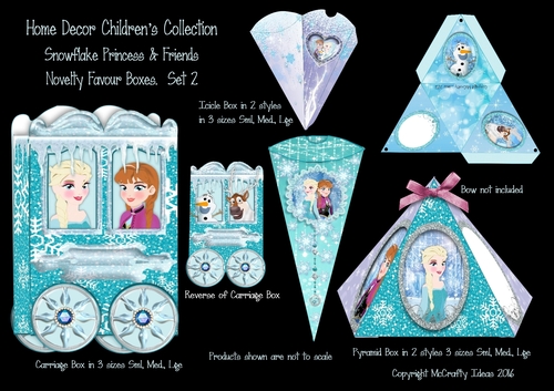 Snowflake Princess Party - Novelty Favour Boxes Set 2
