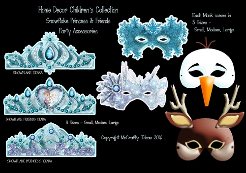 Snowflake Princess Party Accessories Tiaras & Masks