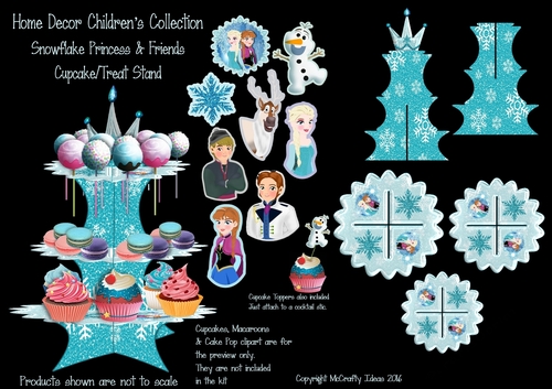 Snowflake Princess Party 3 Tier Cupcake Stand