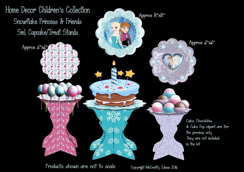 Snowflake Princess Party Small Cupcake/Cakepop Stands