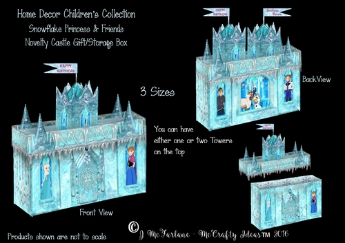 Snowflake Princess Party Novelty Castle GiftStorage Box