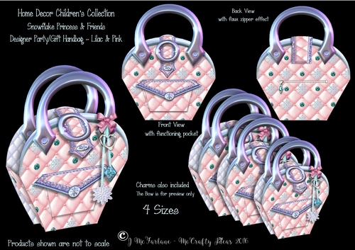 Snowflake Princess Designer Handbag - Lilac and Pink