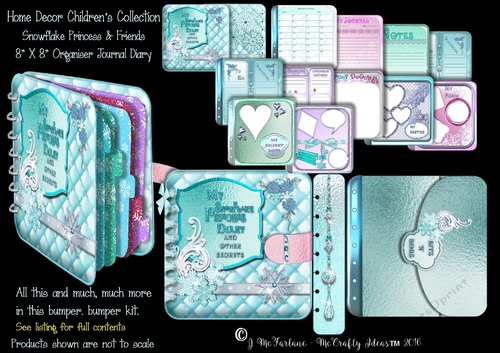 Snowflake Princess & Friends 8x8 Organiser Journal/Diary