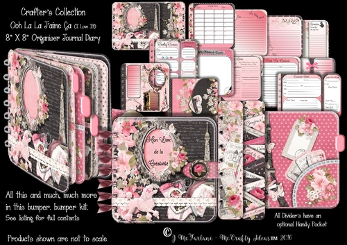 Ooh La La I Love it! 8x8  Ultimate Organiser/Journal for Crafters
