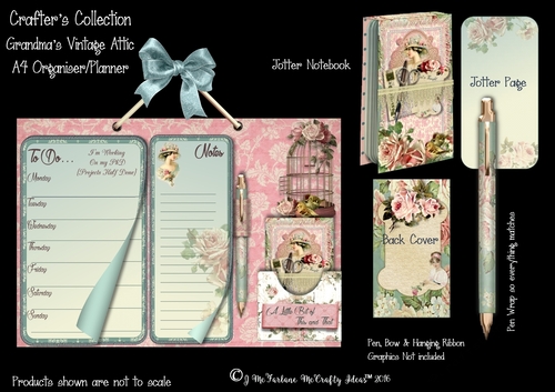 Grandmas Vintage Attic A4 Organiser/Planner