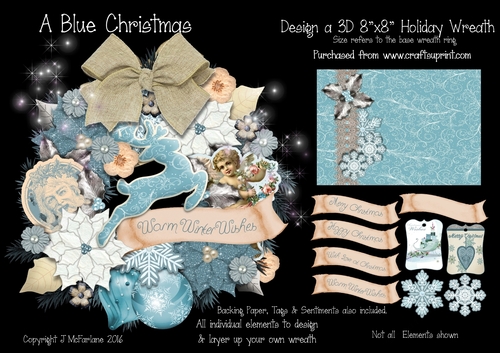 A Blue Christmas Design-a-Wreath Decoration