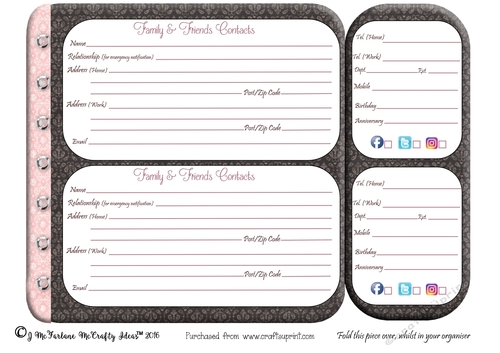 Ooh La La - I Love It! Organiser Friends & Family Contact Page