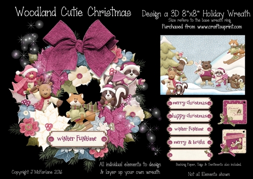 Woodland Cutie Christmas Design-a-Wreath Decoration