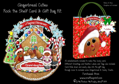 Gingerbread Cuties Rock the Shelf Card & Gift Bag Kit